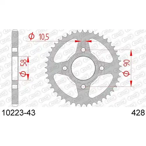 Zwrot pieniędzy AFAM ZĘBATKA NAPĘDZANA TYŁ MOTO STALOWA OCYNKOWANA SREBRNA