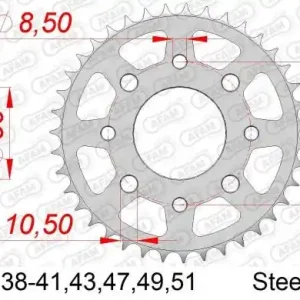 AFAM ZĘBATKA NAPĘDZANA TYŁ MOTO STALOWA OCYNKOWANA SREBRNA Najlepsza cena