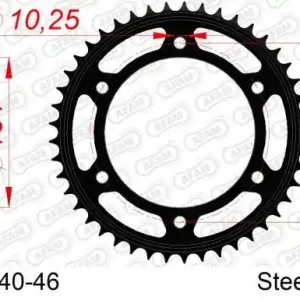 AFAM Zębatka napędzana tył, stalowa czarna 10617-42 Popularny