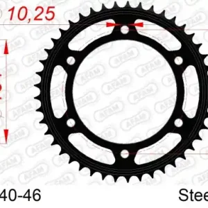 AFAM Zębatka napędzana tył, stalowa czarna 10617-44 Zwrot pieniędzy