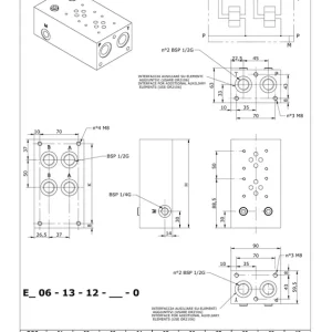 Blok zaworowy ES 06-13-12-04-6-0 (A,B z dołu P,T z przodu) Popularny